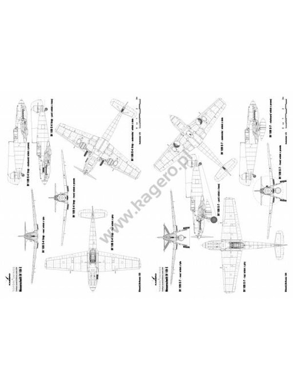 洋書 Messerschmitt Bf 109 E (Top Drawings) 1200px-Messerschmitt_Bf_109_F-